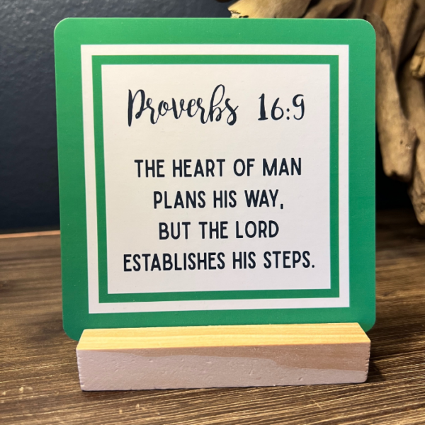 Anchored in the Word verse card wooden stand